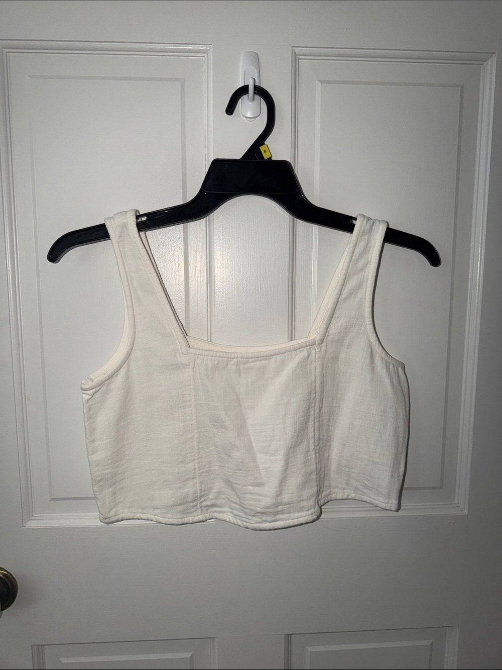Billabong White Square Neck Crop Tank
